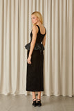 FABULOUS AGILITÀ - Vestido Midi Pamela Veludo Preto