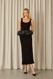 FABULOUS AGILITÀ - Vestido Midi Pamela Veludo Preto