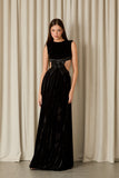 FABULOUS AGILITÀ - Vestido Longo Ivy Veludo Preto