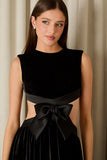 FABULOUS AGILITÀ - Vestido Longo Ivy Veludo Preto
