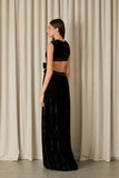 FABULOUS AGILITÀ - Vestido Longo Ivy Veludo Preto