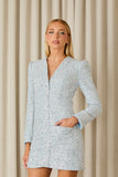 FABULOUS AGILITÀ - Vestido Curto Leticia Tweed Baby Blue