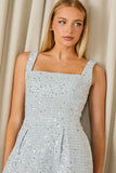 FABULOUS AGILITÀ - Vestido Curto Leona Tweed Baby Blue