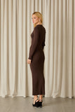 FABULOUS AGILITÀ - Vestido Midi Bruna Tricot Coffee