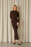 FABULOUS AGILITÀ - Vestido Midi Bruna Tricot Coffee
