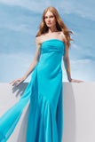 AGILITÀ - Vestido Longo Decote Drapeado Capa Turquesa - Verão 27