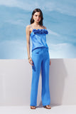 AGILITÀ - Blusa Alça Decote Frufru Azul Atlantic