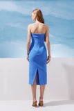 AGILITÀ - Vestido Midi Pala Laço Azul Atlantico