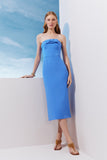 AGILITÀ - Vestido Midi Pala Laço Azul Atlantico