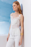 AGILITÀ - Blusa Renda Alça Ponteira OFF White - Verão 27