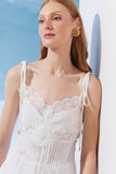 AGILITÀ - Blusa Renda Alça Ponteira OFF White - Verão 27