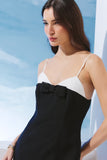 AGILITÀ - Vestido Curto Decote Pesponto e Laço Reto OFF White