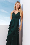 AGILITÀ - Vestido Longo Babados Volant Verde - Verão 27