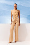 AGILITÀ - Blusa Jersey Detalhe Decote Areia - Verão 27