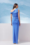 AGILITÀ - Vestido Longo Jersey Drape Azul - Verão 27