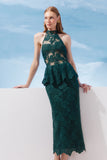 AGILITÀ - Vestido Midi Renda C/ Basque Verde - Verão 27