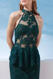 AGILITÀ - Vestido Midi Renda C/ Basque Verde - Verão 27