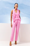 AGILITÀ - Blusa Decote V Babados Rosa Estrela - Verão 27