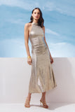 AGILITÀ - Vestido Midi Tule Gold Ouro - Verão 27