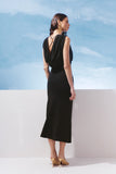 AGILITÀ - Vestido Midi Jersey Degage Preto - Verão 27