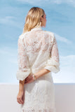 AGILITÀ - Jaqueta Cropped Renda Bolsos OFF White