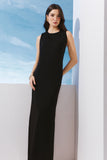 AGILITÀ - Vestido Longo Detalhe Costa Preto - Verão 27