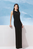 AGILITÀ - Vestido Longo Detalhe Costa Preto - Verão 27