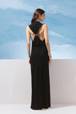 AGILITÀ - Vestido Longo Detalhe Costa Preto - Verão 27