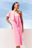 AGILITÀ - Vestido Ombro Só Babado Decote Rosa Estrela - Verão 27