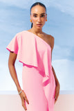 AGILITÀ - Vestido Ombro Só Babado Decote Rosa Estrela - Verão 27