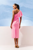 AGILITÀ - Vestido Ombro Só Babado Decote Rosa Estrela - Verão 27