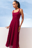 AGILITÀ - Vestido Midi Classic Tela Flor Bordo Sirena - Verão 27
