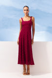 AGILITÀ - Vestido Midi Classic Tela Flor Bordo Sirena - Verão 27