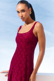 AGILITÀ - Vestido Midi Classic Tela Flor Bordo Sirena - Verão 27