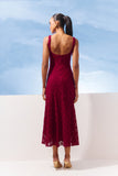AGILITÀ - Vestido Midi Classic Tela Flor Bordo Sirena - Verão 27