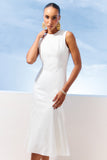 AGILITÀ - Vestido Midi Decote Costas Laço OFF White - Verão 27