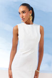 AGILITÀ - Vestido Midi Decote Costas Laço OFF White - Verão 27