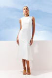AGILITÀ - Vestido Midi Decote Costas Laço OFF White - Verão 27