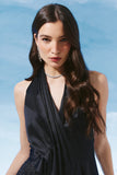 AGILITÀ - Blusa Drape Faixa Preto - Verão 27