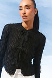 AGILITÀ - Casaco Tricot Laços Preto - Verão 27