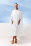 AGILITÀ - Vestido Midi Capa Babado Nuvem OFF White - Verão 27