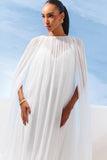 AGILITÀ - Vestido Midi Capa Babado Nuvem OFF White - Verão 27