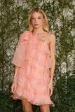 FABULOUS AGILITÀ - Vestido Curto Jade Babados Rosa Palm Beach - Verão 27