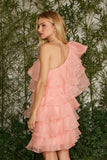 FABULOUS AGILITÀ - Vestido Curto Jade Babados Rosa Palm Beach - Verão 27