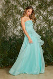 FABULOUS AGILITÀ - Vestido Longo Bruna Babado Azul - Verão 27