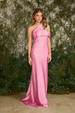 FABULOUS AGILITÀ - Vestido Longo Julie Cetim Rosa Bubble - Verão 27