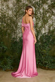 FABULOUS AGILITÀ - Vestido Longo Julie Cetim Rosa Bubble - Verão 27