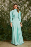 FABULOUS AGILITÀ - Vestido Longo Diana Gola Alta Azul Sandenha - Verão 27