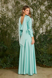 FABULOUS AGILITÀ - Vestido Longo Diana Gola Alta Azul Sandenha - Verão 27
