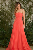 FABULOUS AGILITÀ - Vestido Longo Isa Plissado Coral Capri - Verão 27